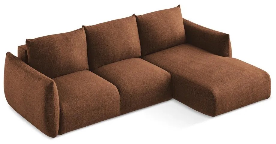 Colțar teracotă extensibil (cu colț pe partea dreaptă/cu șezlong) Leila – Makamii