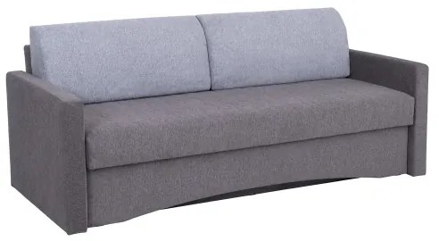 Canapea extensibilă tapițată PAUL, 3 locuri, pentru dormit zilnic, cu cotiere, gri