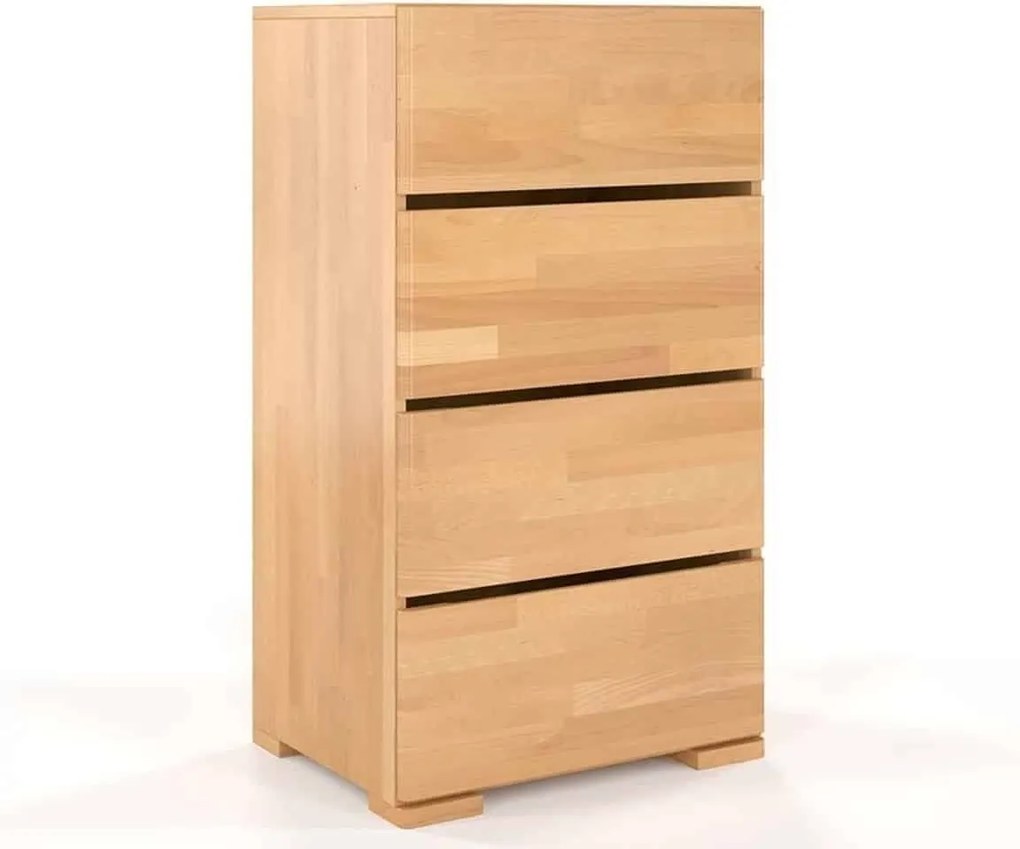 Comodă lemn masiv TerraCraft Fag 4 Sertare, 60 × 45 × 108 cm - Natural