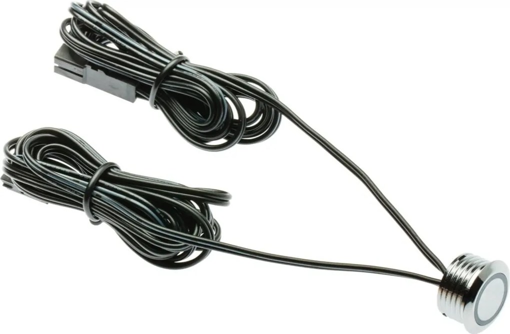Întrerupător tactil dimabil GTV pentru bandă LED, 36-72W, 12-24V, crom, cablu 1,5 m 72 W, 24 V, 1.5 m, Crom, Plastic