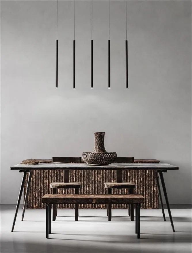 Lustra cu 5 pendule LED design tubular DANDIA