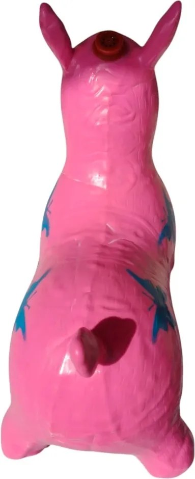 Calut de sarit gonflabil NOVOKIDS™ Jumping Donkey, Cu sunete si lumini, Dimensiuni 55X50X25 cm, Pentru interior si exterior, Max 50 kg, Roz