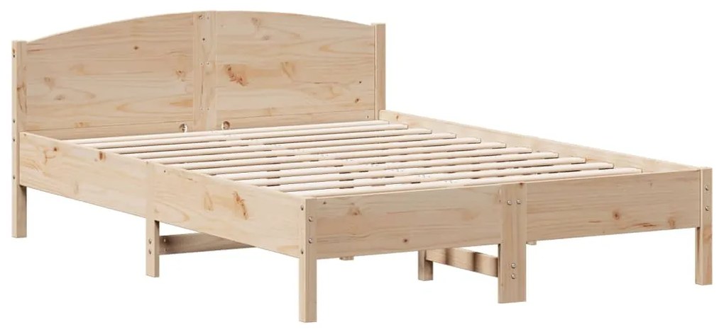 3216197 vidaXL Cadru de pat cu tăblie, 150x200 cm lemn masiv pin