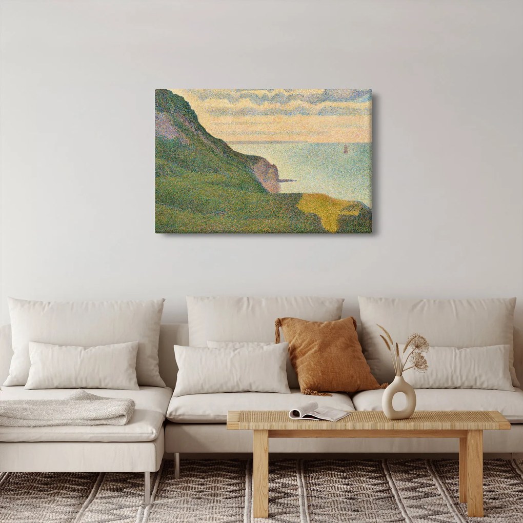 Tablou - Georges Seurat, Seascape at Port-en-Bessin, Normandy, reproducere (90x60 cm)