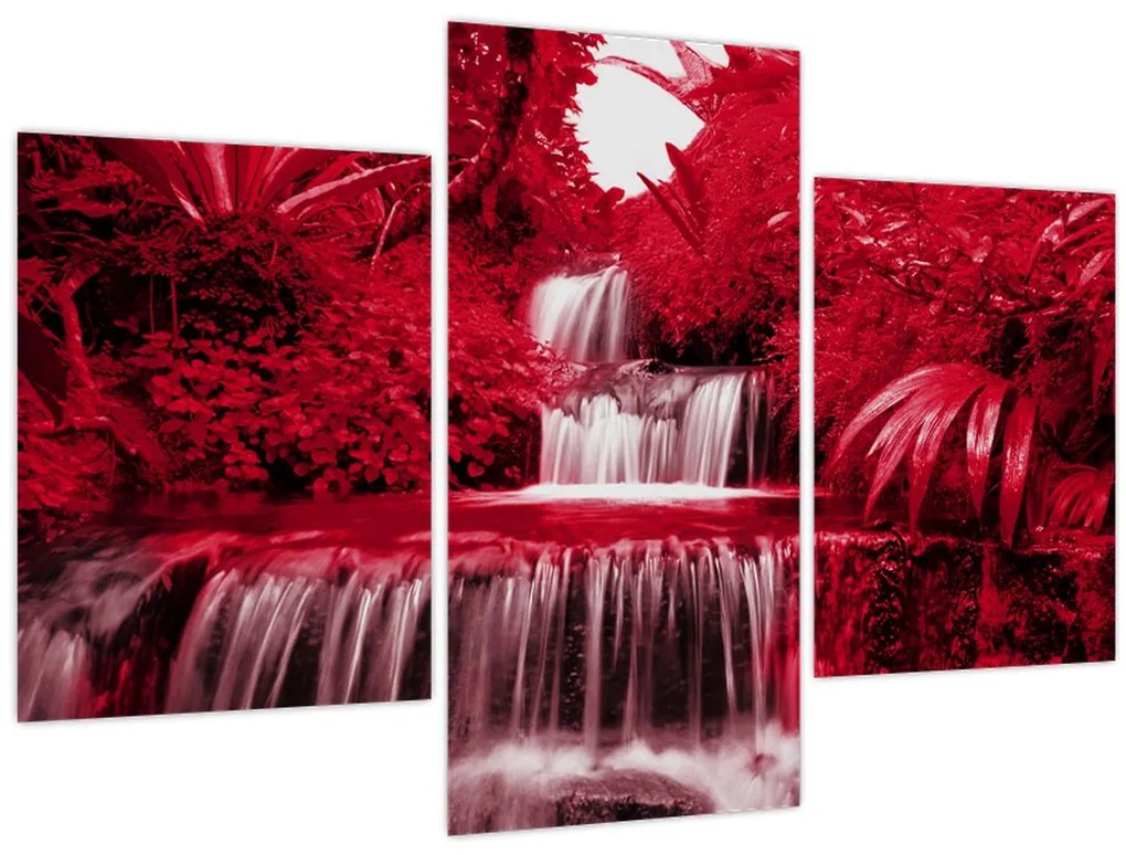 Tablou - Cascade indoneziene în roșu (90x60 cm)