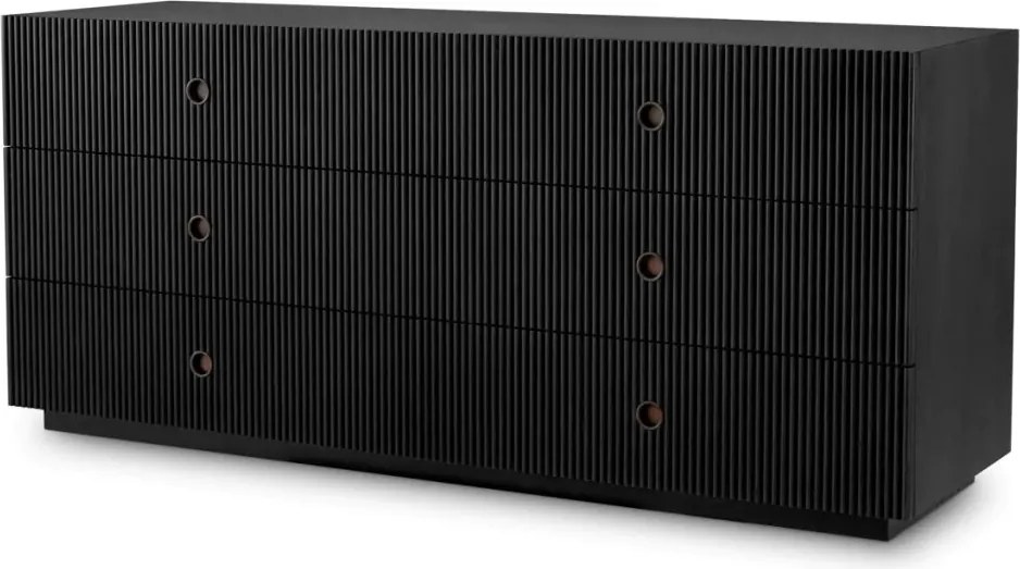 Comoda design LUX, Furnir de stejar gri carbune, Dimitrios