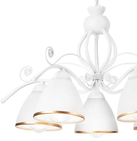 Lustră pe lanț RETRO II 5xE27/60W/230V alb