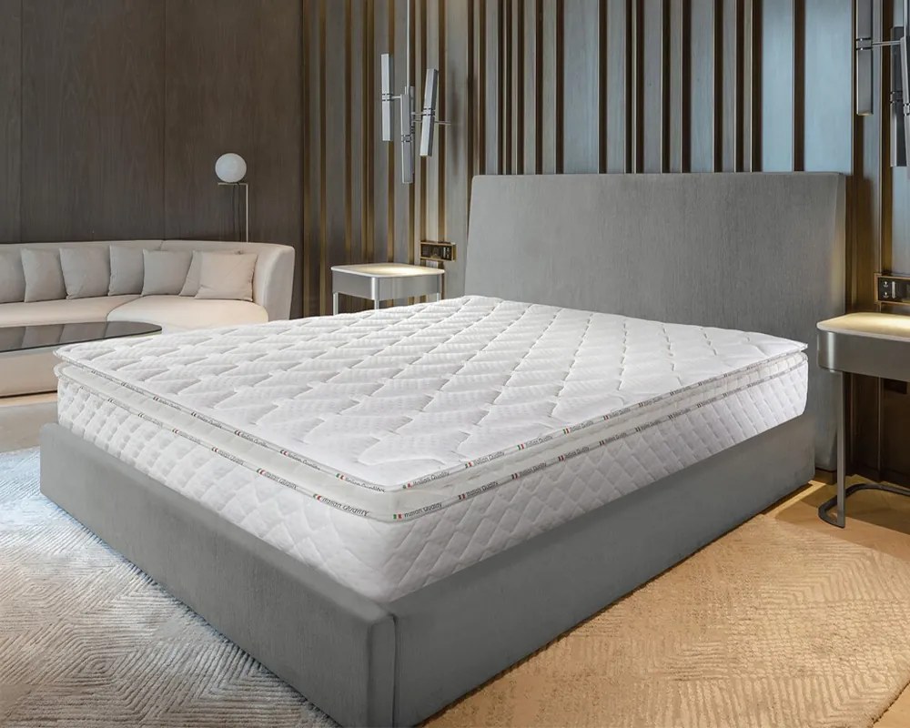 Saltea Ortopedica Green Future Hotel Line Deluxe Memory Pocket 140x200 cm, 7 zone, memory foam, arcuri invelite, 30 cm, anatomica, medie