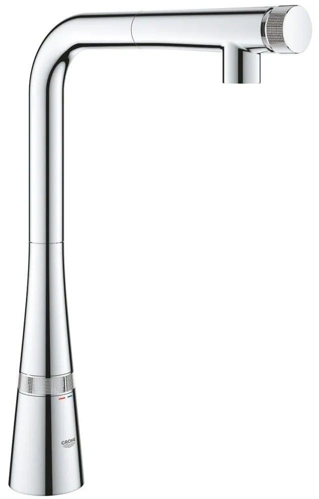 Grohe Zedra Baterie chiuveta bucatarie cu dus extractibil si buton SmartControl, crom