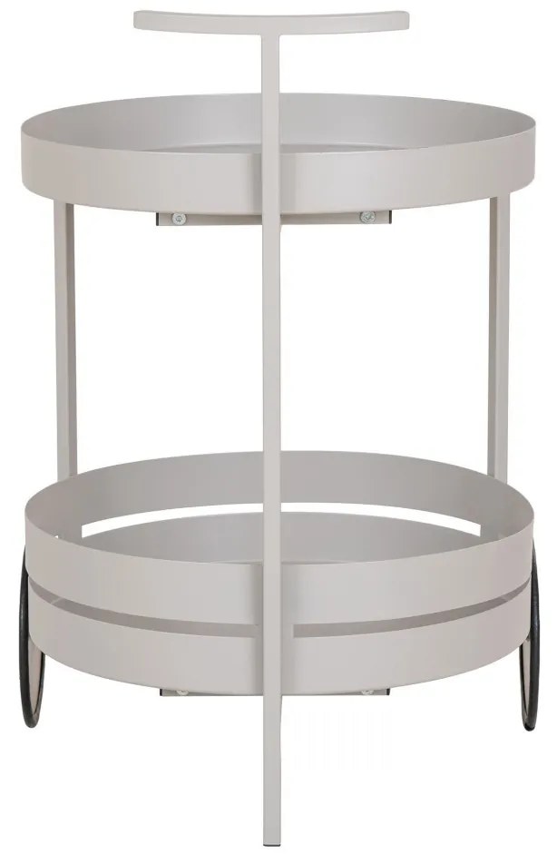 Cărucior Beja, oțel, gri, 2 rafturi 40x49,5x61 cm