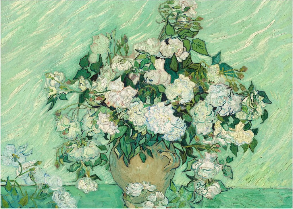 Tablou pe sticlă - Vincent van Gogh, Roses, reproducere (70x50 cm)