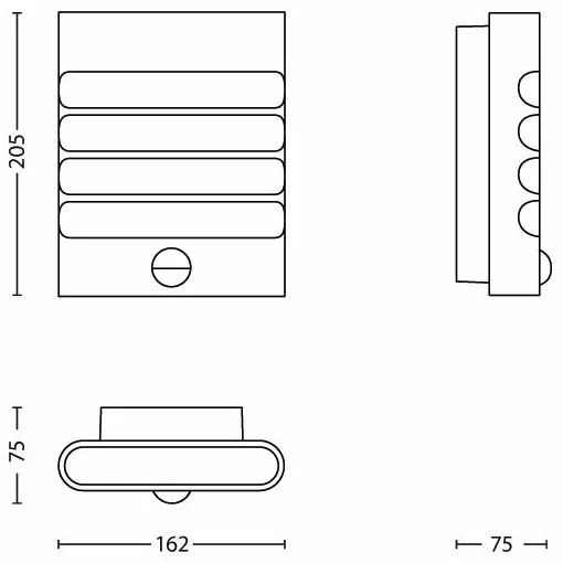 Corp de iluminat LED de exterior cu senzor RACCOON 1xLED/3W IP44 Philips 17274/47/16