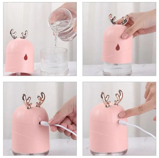 Difuzor de arome LED USB 200ml Deer White