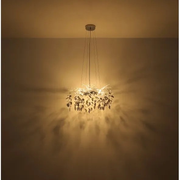 Candelabru elegant design modern Danna cromat/ fumuriu
