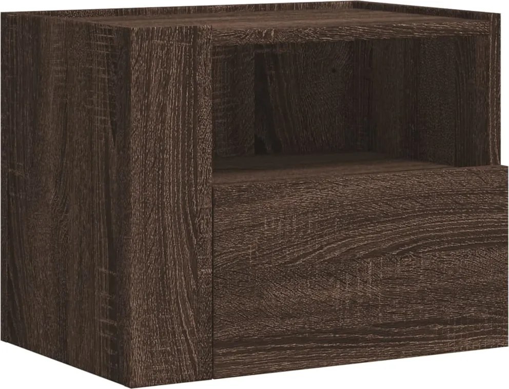 vidaXL Noptieră de perete, stejar maro, 45x30x35 cm