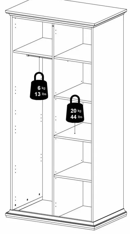 Șifonier alb 96x201 cm Paris – Tvilum