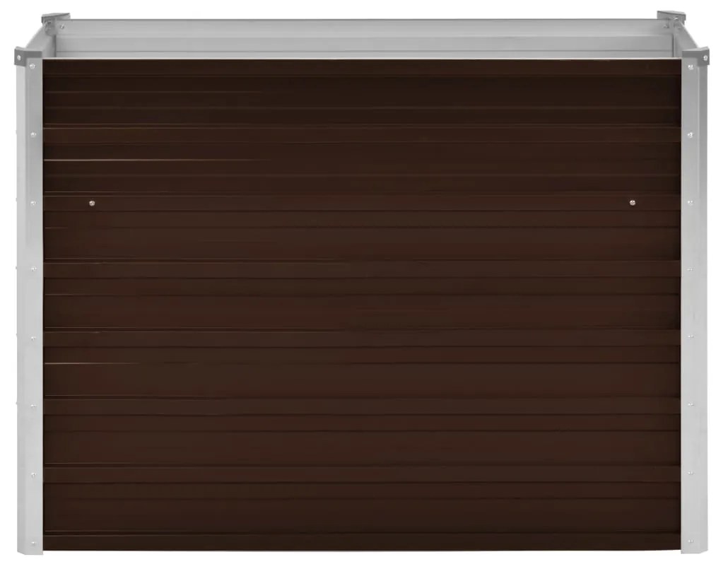 Strat inaltat de gradina, maro, 100x40x77 cm, otel galvanizat