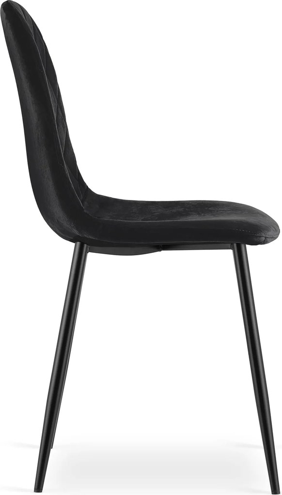 Reducere Scaun din catifea neagra ASTI cu picioare negre a doua calitate