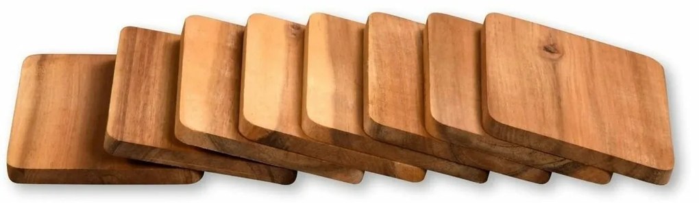 Kesper 28958 Set de plăci pentru raclette din lemnde acacia, 8 bucăți, 10 x 8 x 0,7 cm