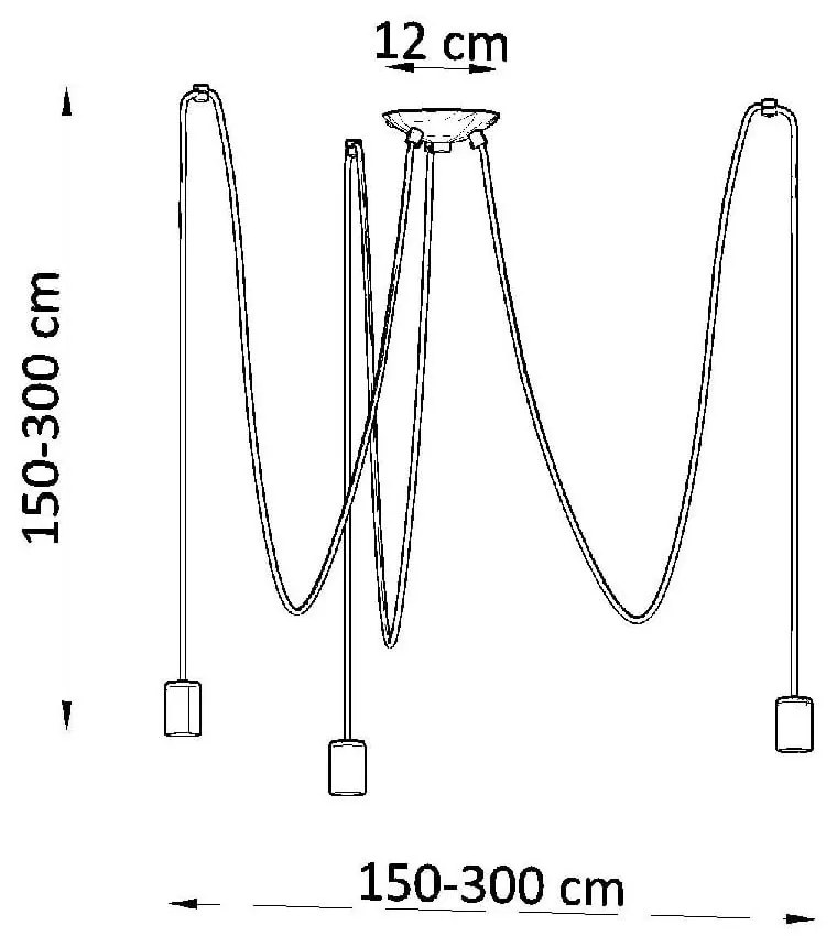 Lustră neagră 300x300 cm Spider - Sollux