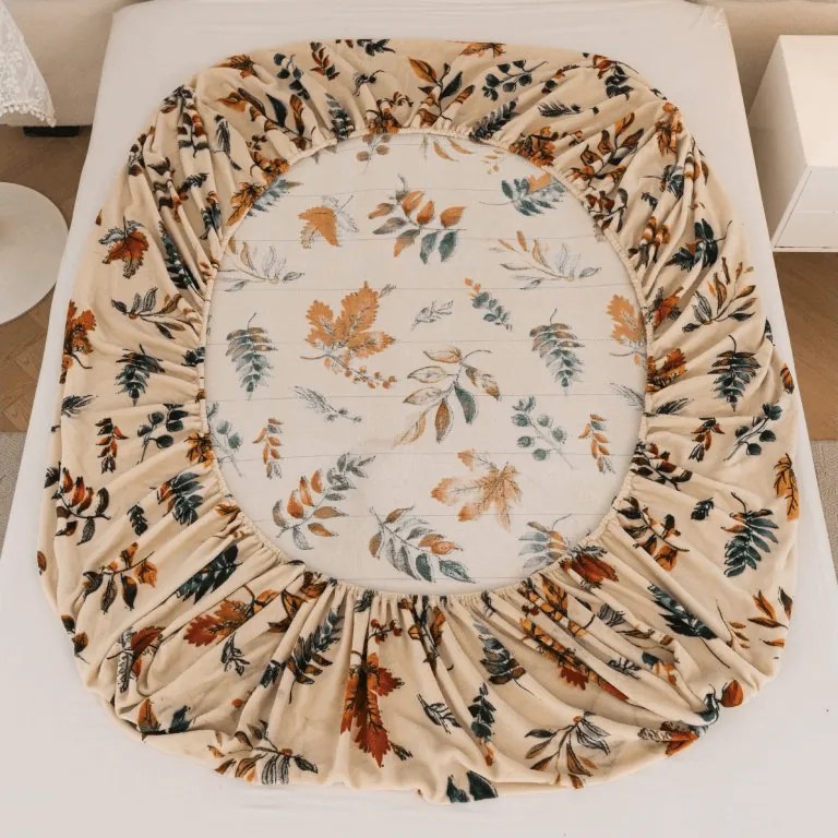 Cearsaf Cocolino microplus cu elastic AUTUMNA 200x200 cm crem