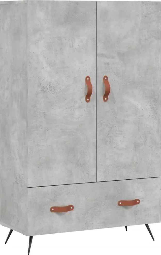 vidaXL Dulap înalt, gri beton, 69,5x31x115 cm, lemn compozit