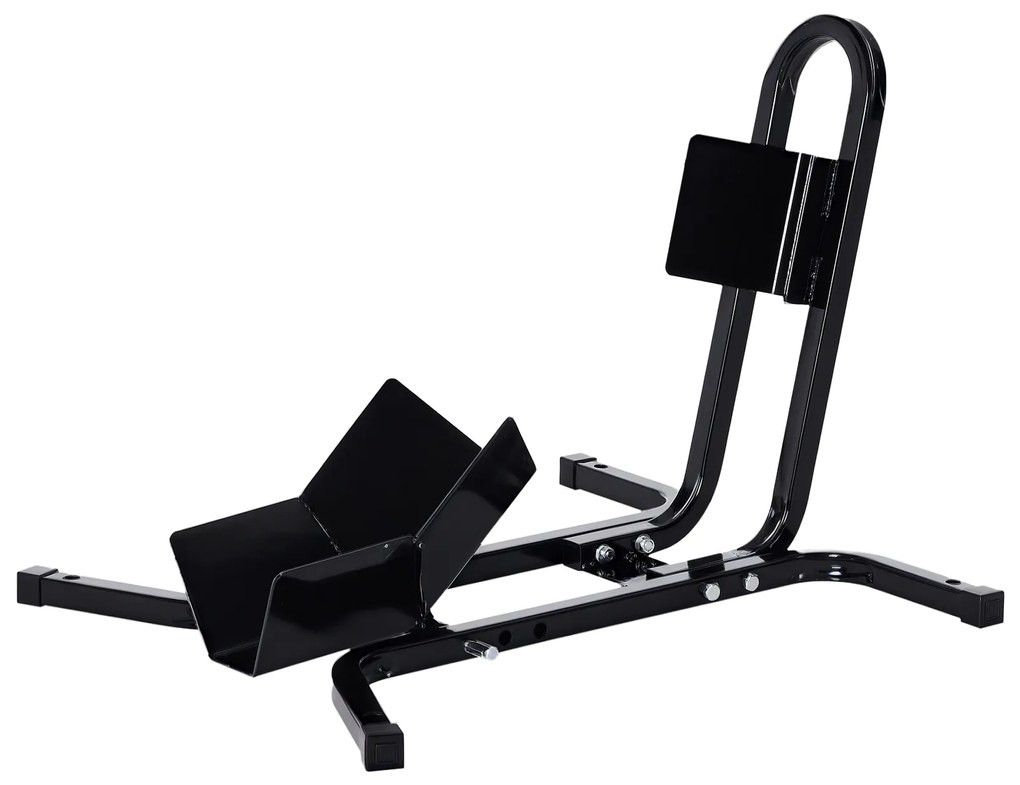 HOMCOM Suport pentru Motocicletă Reglabil pe 3 Nivele, Sistem de Blocare Roți Motocicletă în Metal cu Găuri, 60x55x43 cm, Negru