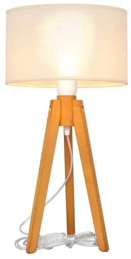 Lampă de masă ALBA 1xE27/15W/230V crem/stejar