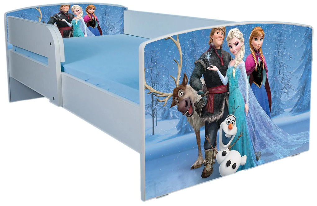 Pat La Comanda Cu Frozen Fetite 2-8 Ani Cu Saltea SafeNest 140x70, Fara Sertar Ptv1783