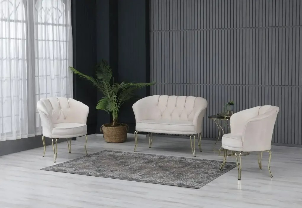 Set canapea Viena 2+1+1Homs textil bej-auriu,30703
