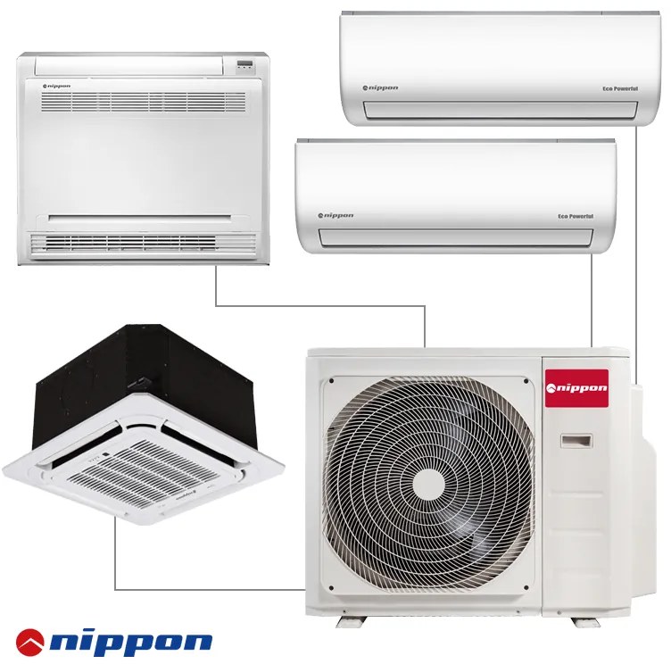 Unitate exterioara pentru sistem multi-split Nippon N40B-36HFN8-Q, 36000 BTU, 70 m², A++/A, Pana la 4 unitati interioare, R-32, Alb