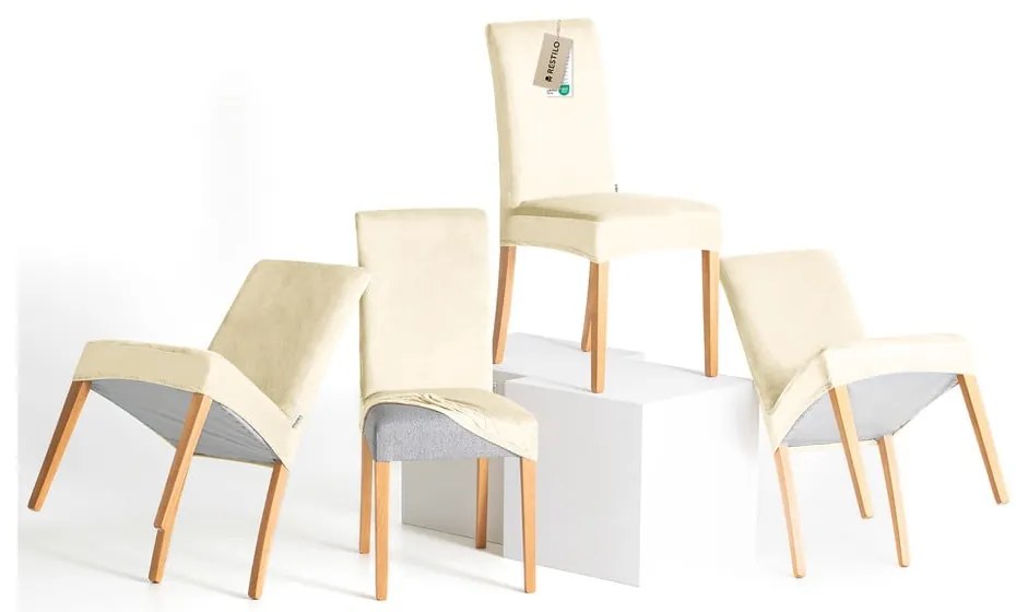 Huse crem 4 buc. elastice pentru scaun 48 cm Sento – Restilo