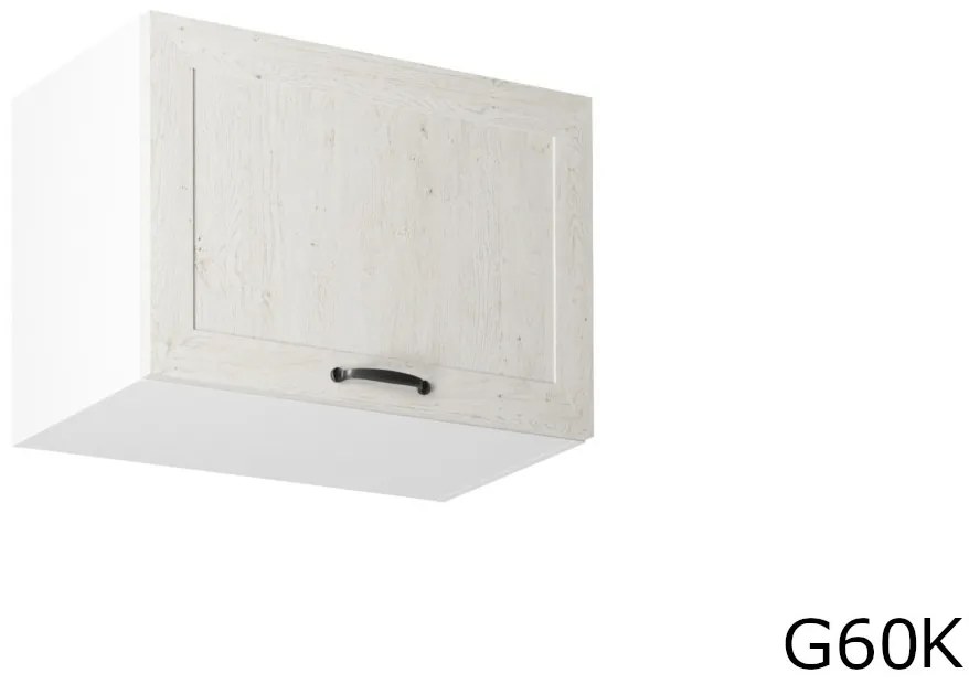 Expedo Corp superior bucătărie KINGDOM G60K, 60x40x32, pin alb scandinav/stejar sălbatic