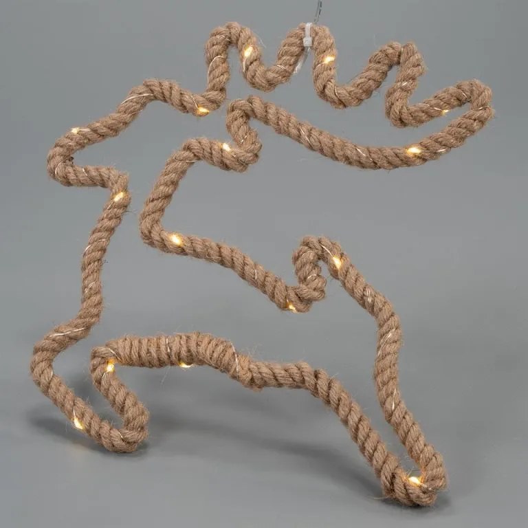 Decorațiuni de Crăciun, ren, 28x29 cm, 20 LED-uri, alb cald,