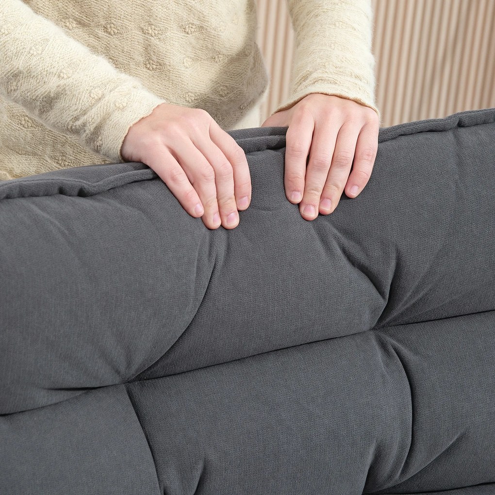 HOMCOM Fotoliu de Podea Relaxant Rotativ 360° cu Spătar Reglabil în 5 Poziții, 62x70x95 cm, Gri | Aosom Romania