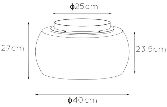 Plafonieră Lucide 45101/40/65 OLIVIA 3xE27/40W/230V d. 40 cm negru