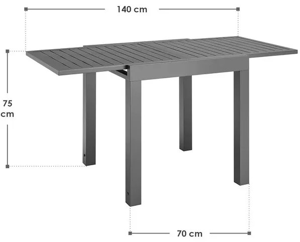 Jusky Masa de gradina Laki 70x70 cm - antracit