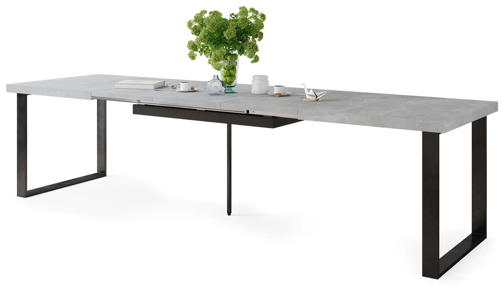 AVELLA Beton Deschis la culoare Atelier - MASĂ LOFT PENTRU SALON / DINING EXTENSIBILĂ PÂNĂ LA 3,1 m!