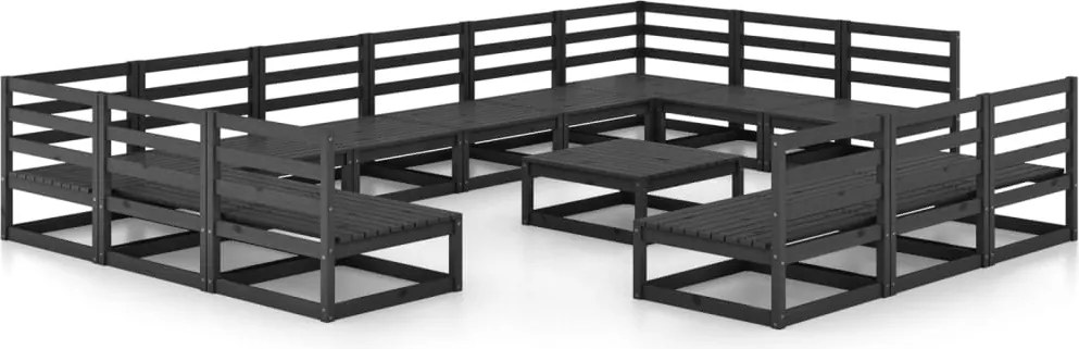 vidaXL Set mobilier de grădină, 14 piese, lemn masiv de pin