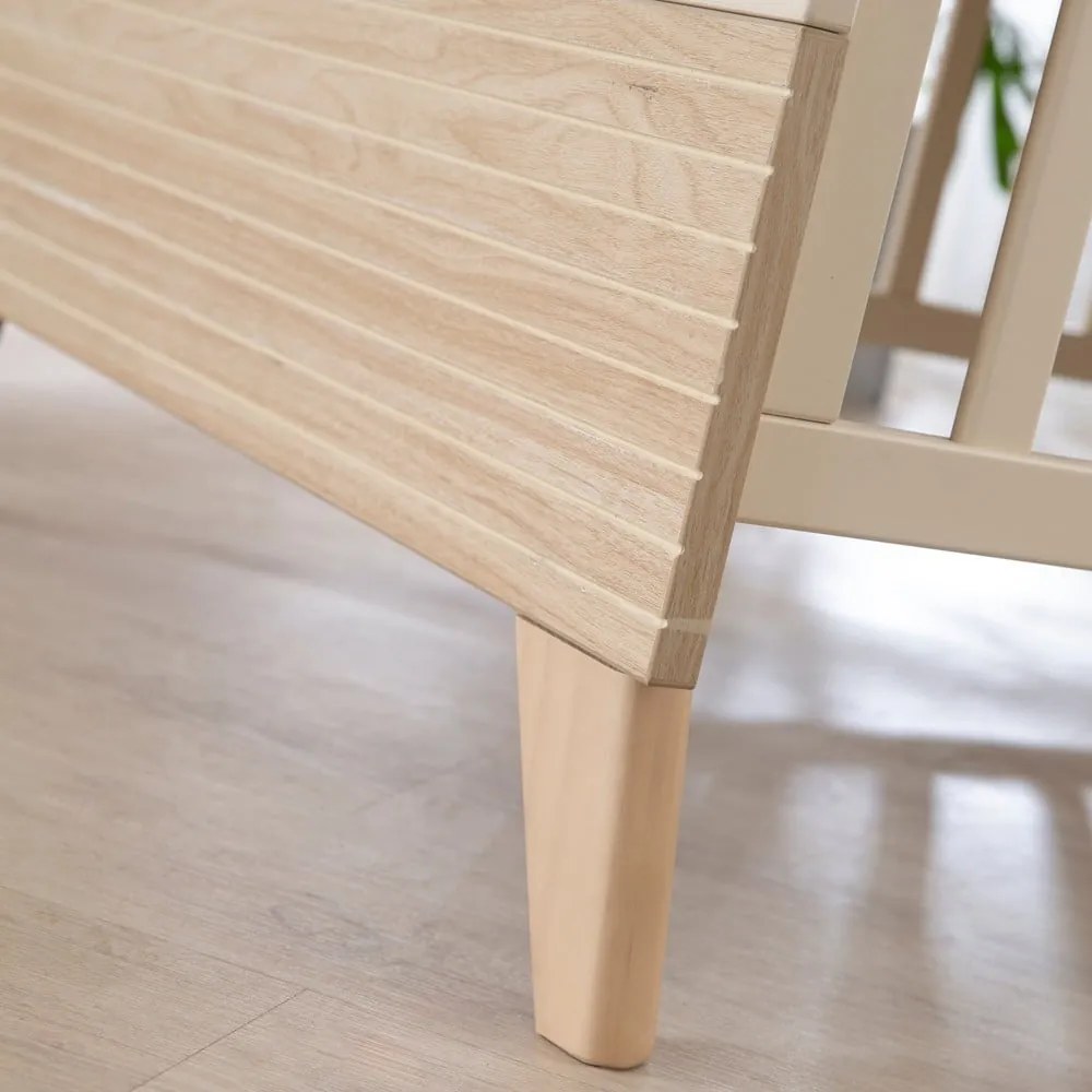 Pătuț bej cu înălțime reglabilă 70x140 cm Sidney – Roba