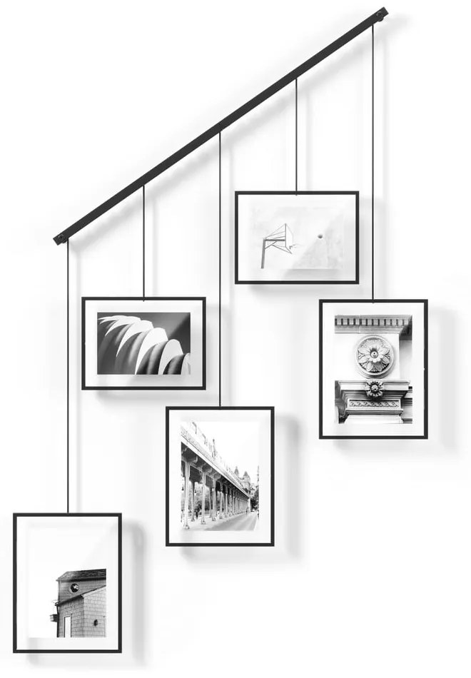 Rame negre de agățat din metal 5 buc 66x69 cm Exhibit – Umbra
