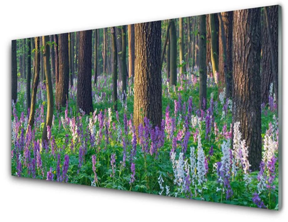 Tablouri acrilice Pădurea Verde Natura Brun Violet