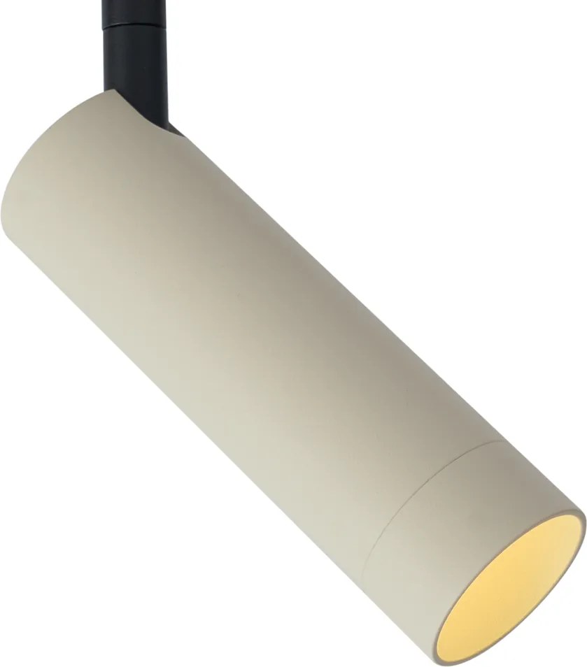 Sistem de iluminat pe șină modern cu 6 spoturi bej monofazat - Slimline Uzzy