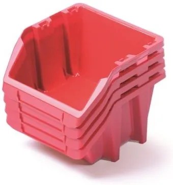 Set 4 cutii de depozitare fiecare 27,2 x 23,8 x 16 cm, rosu