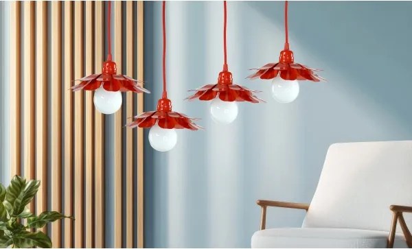 Bohemia-Design - Lustru suspendat pe cablu 1xE27/60W/230V roșu