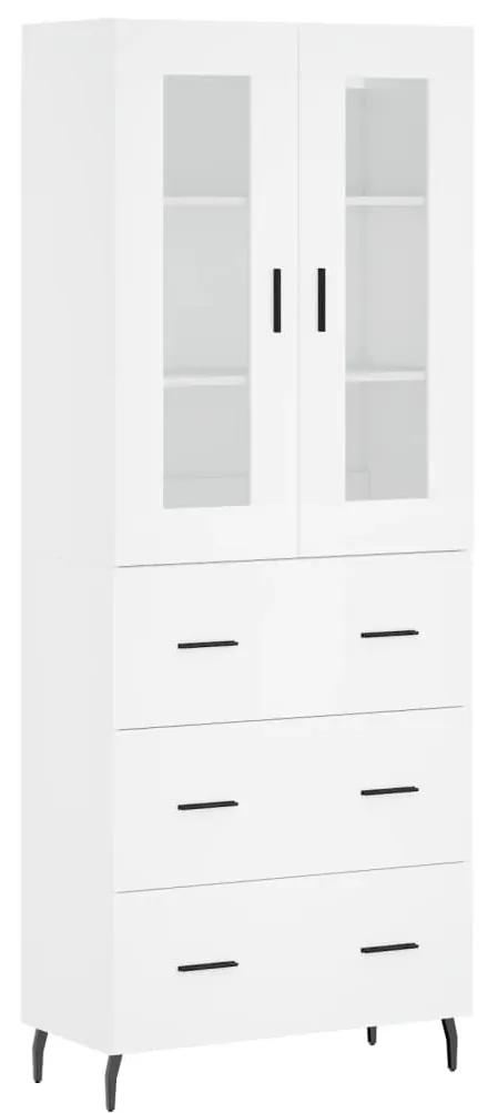 3198417 vidaXL Dulap înalt, alb, 69,5x34x180 cm, lemn compozit