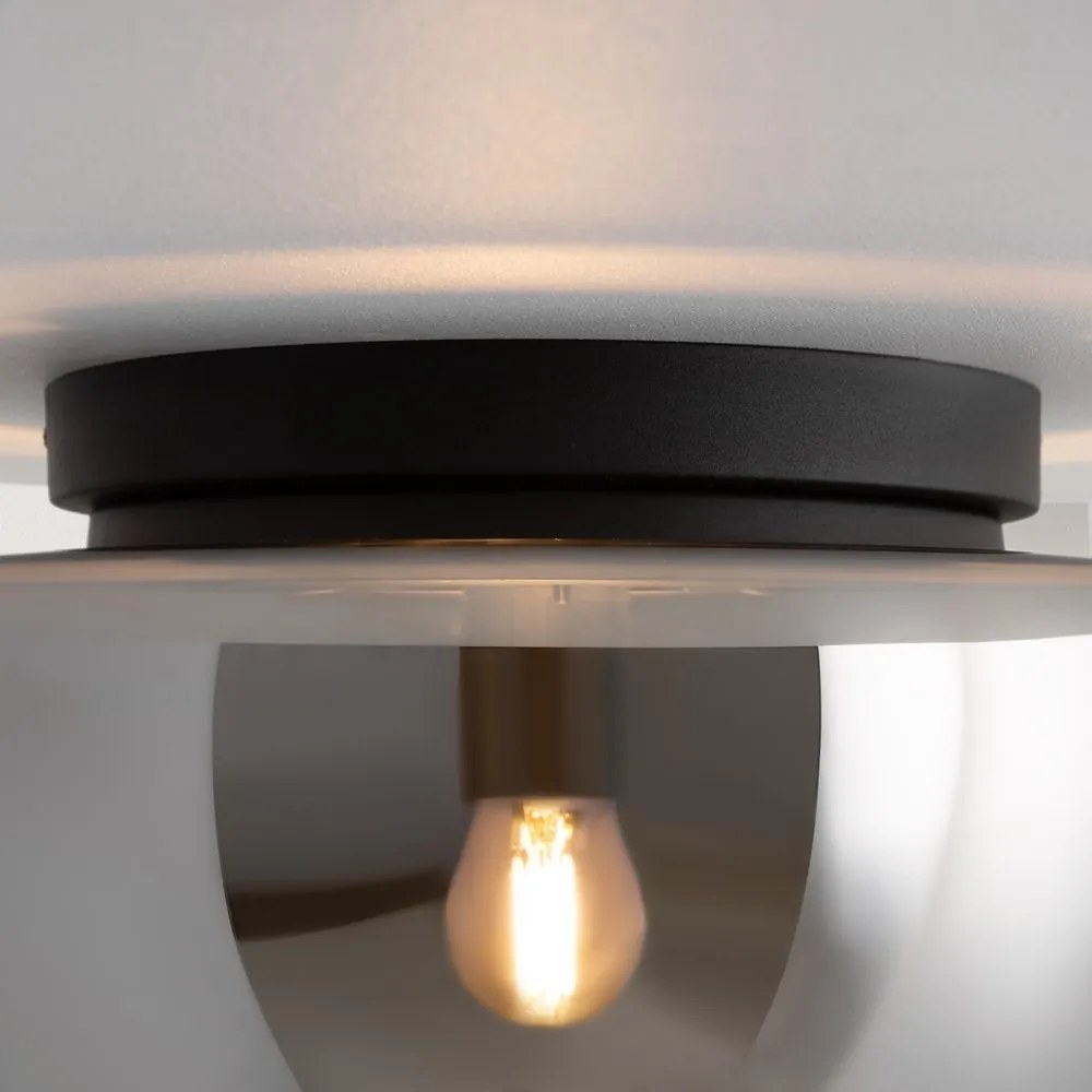 Plafoniera stil minimalist modern Glassy negru/fumuriu