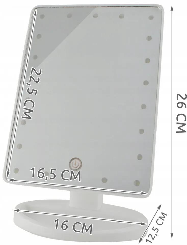 Oglindă rotativă pentru machiaj cu LED