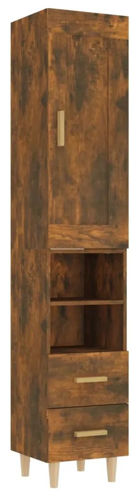 3115473 vidaXL Dulap înalt, stejar fumuriu,35x34x180 , lemn compozit