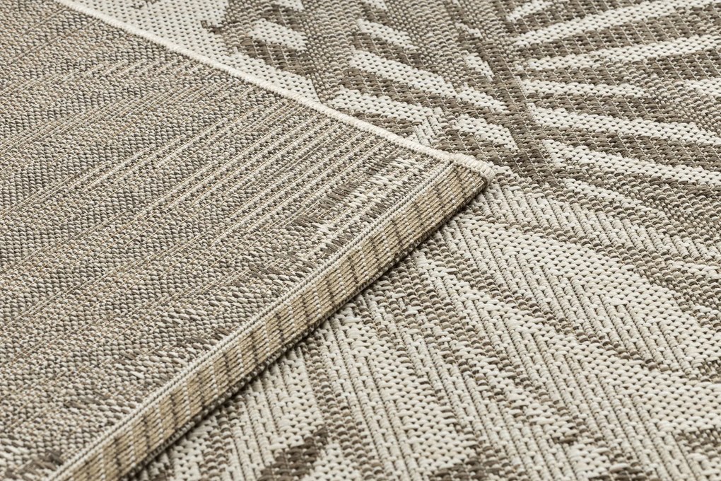 Covor sisal Floorlux 20504 Frunze şampanie si gri Junglă